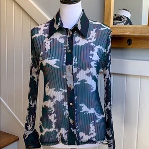 Vertigo Paris Camo Army Fatigue Button Down Shirt